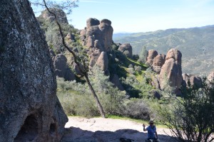 Julie wisely hiding in the shade at our lunch spot surrounded by these strange rock shapes