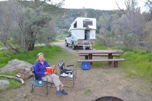 Our pleasant campsite at Reyes Creek in the Los Padres National Forest