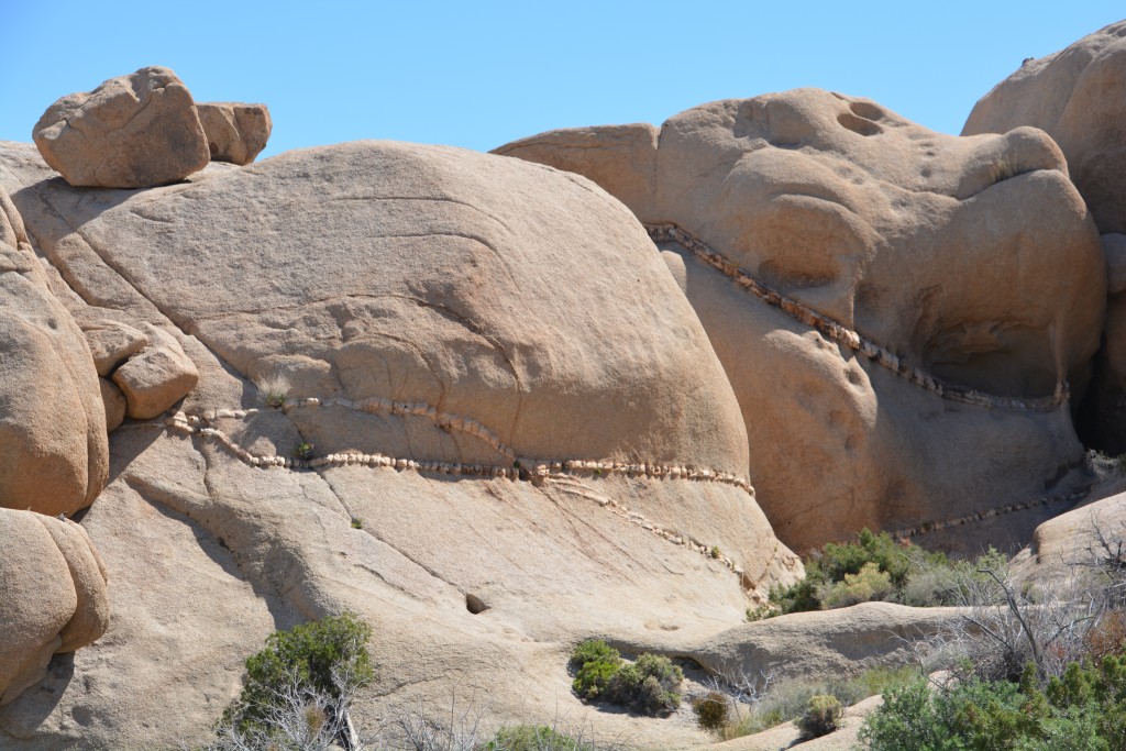 These amazing granite boulders frequently had fascinating intrusions of other rock forcing its way through the cracks
