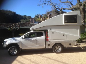 Heres Tramp with his hard shell fully extended up so we can walk in the back door