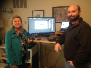 Julie and Matt after he designed our logo using our favourite family image