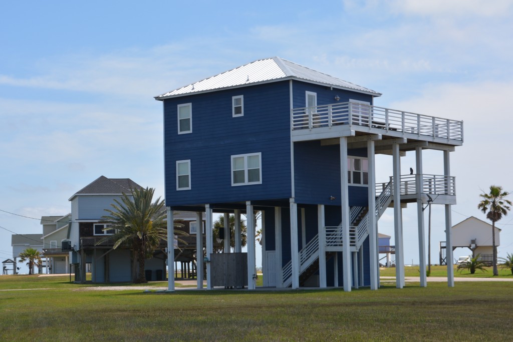 The styles of stilted houses ranged from modest to outrageous - this one was in between