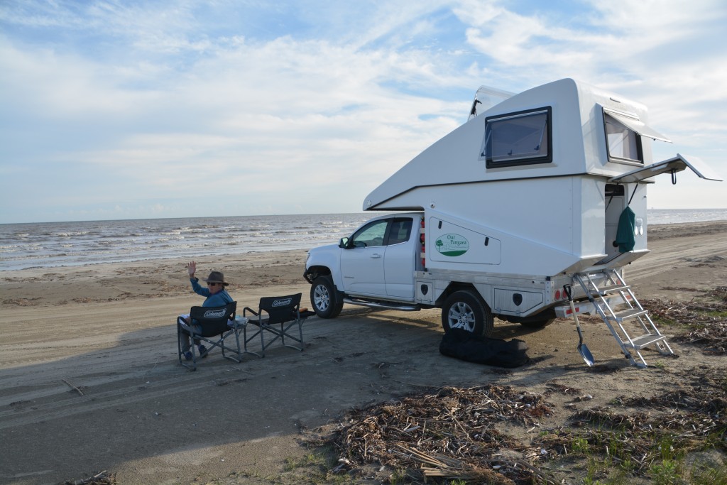 Our last night in Texas, camped on the beach near the Louisiana border, loving every bit of it!