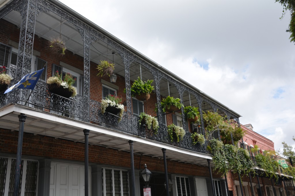 One last photo - a more sedate look at some of the beautiful iron lattice work and potted flowers in the French Quarter
