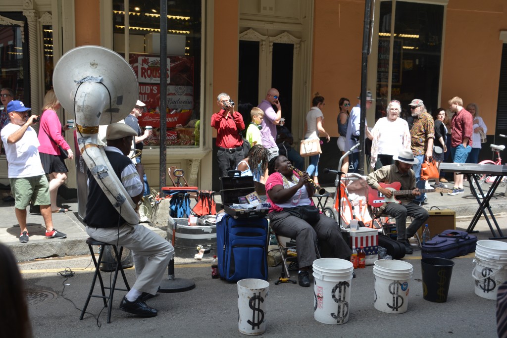 Impromptu jazz bands set up on street corners and in the streets of the French Quarter - just like on TV