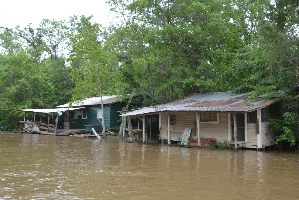 Some of the homes along the swampy waterways have seen better days