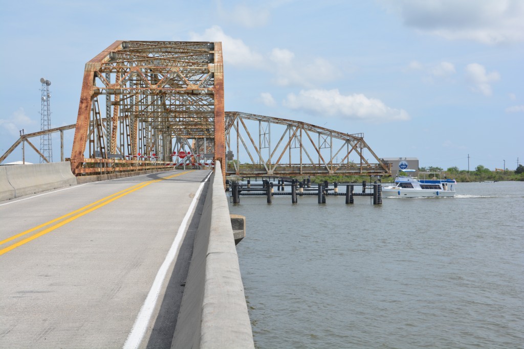 Our first swing bridge - basically it opens sideways so boats can go through while the vehicles wait