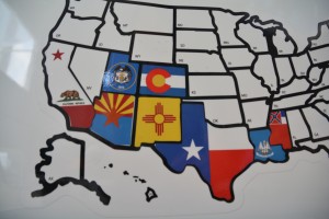 Our sticker map - a gift from Bruce and Trish - is not the only way we are tracking our journey