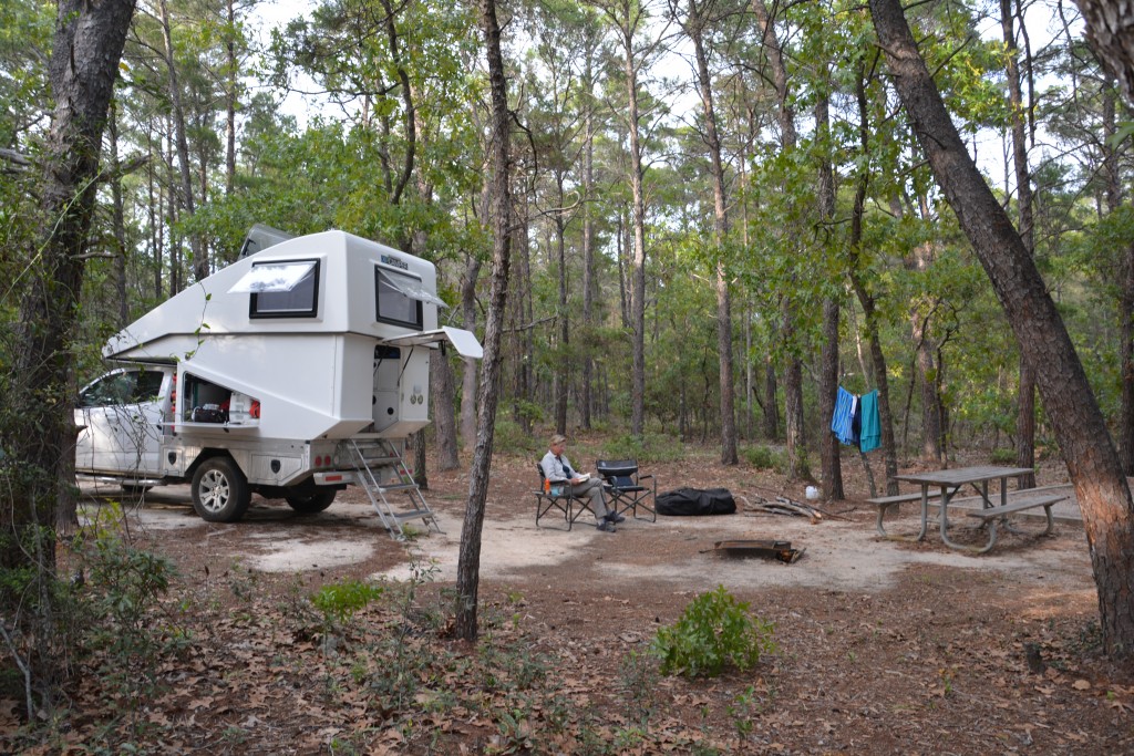 Primitive camping in a national park in western Florida