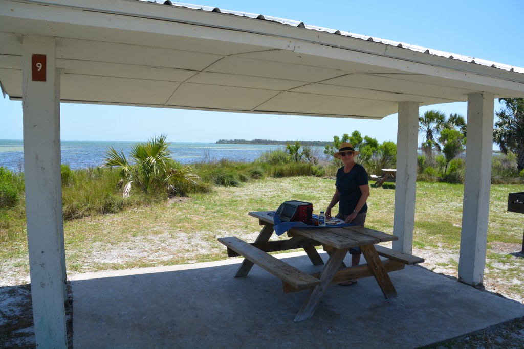 One of the mini-adventures of each day is to find a lunch picnic spot. Some have been better than others but this one had a great view