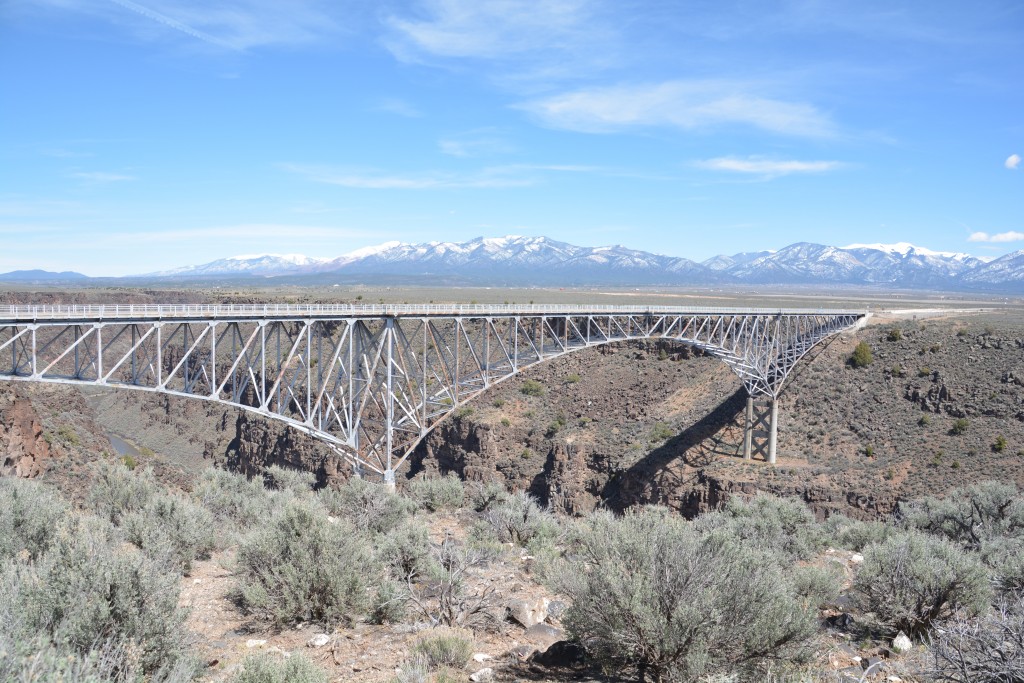 The river would have been hard to cross on horseback but is an easy crossing these days with this massive suspension bridge