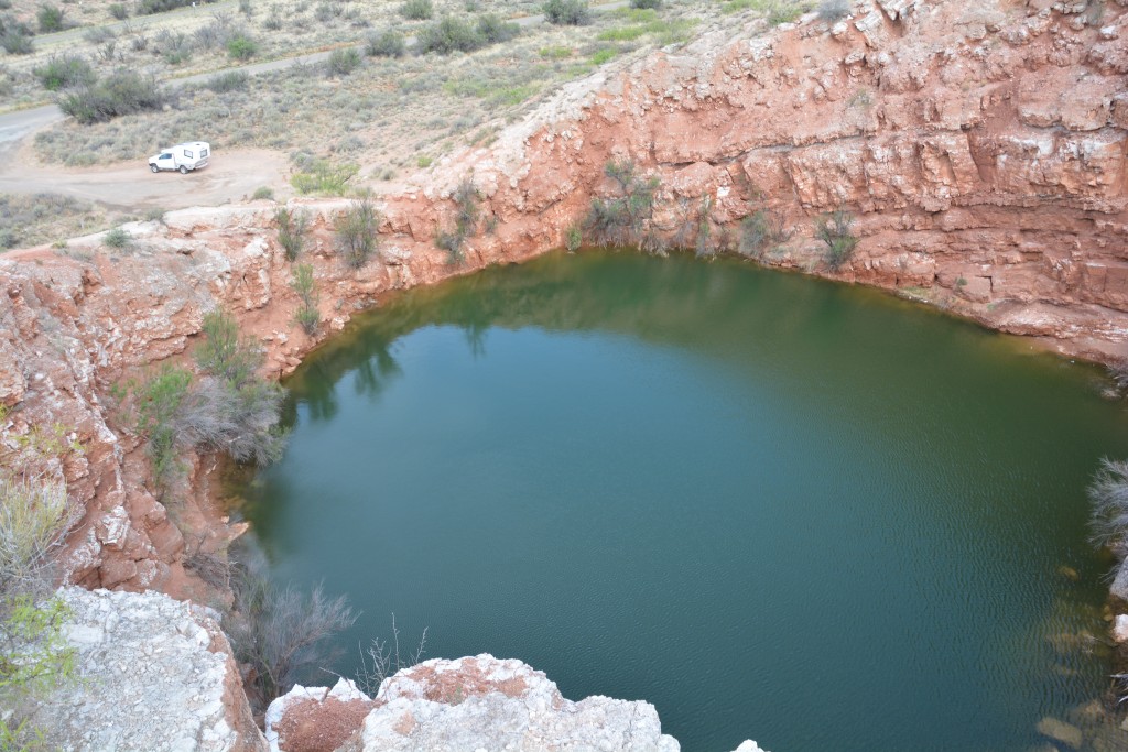 One of seven deep sink holes near where we camped in Roswell - an unexpected feature in the middle of the desert
