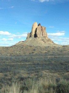 The 'throat' of an ancient volcanic plug in the middle of the desert