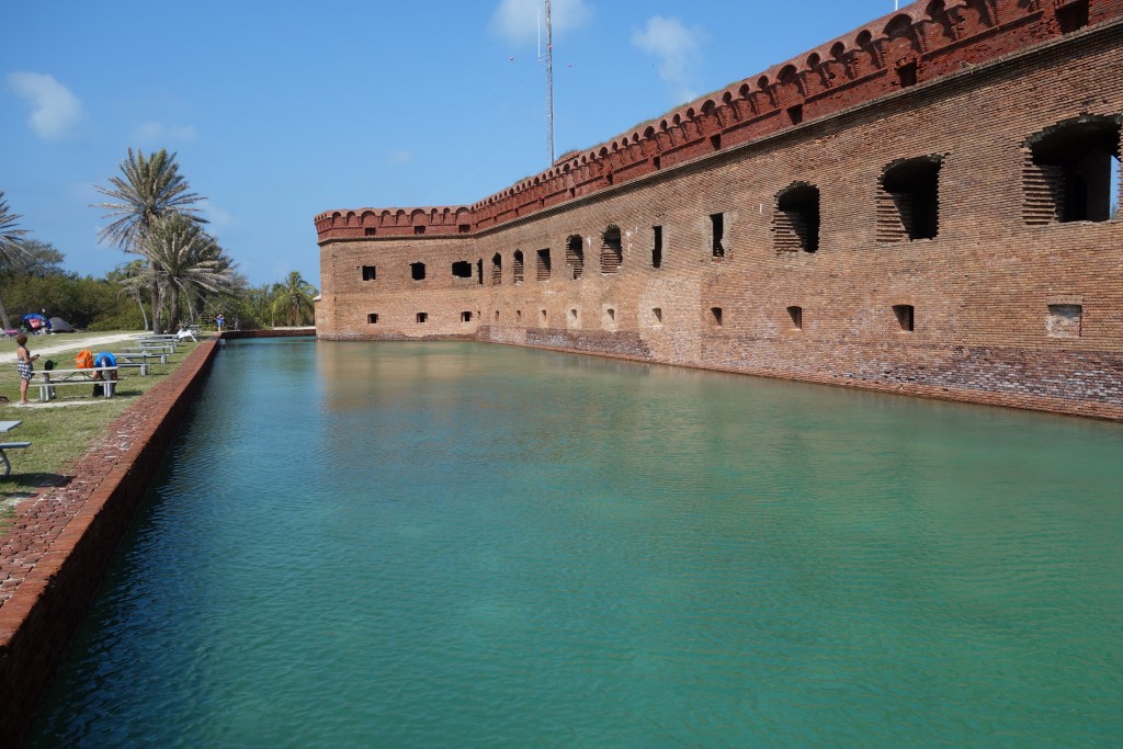 The moat around the fort would have provided a layer of defence but no one ever attacked