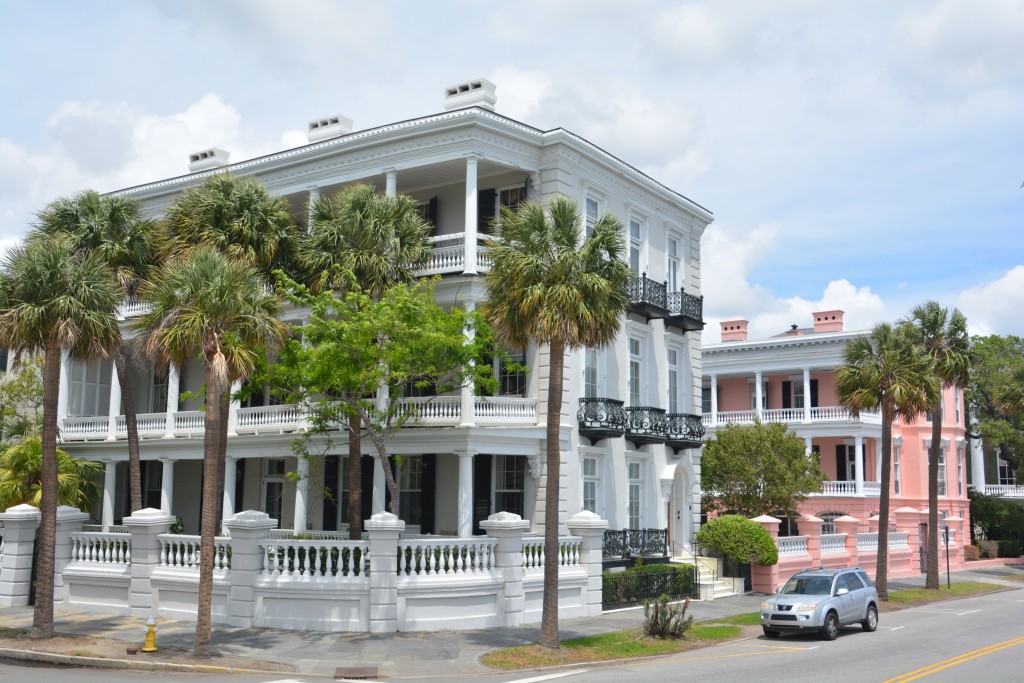 Stunningly beautiful antebellum homes line the waterfront of Charleston