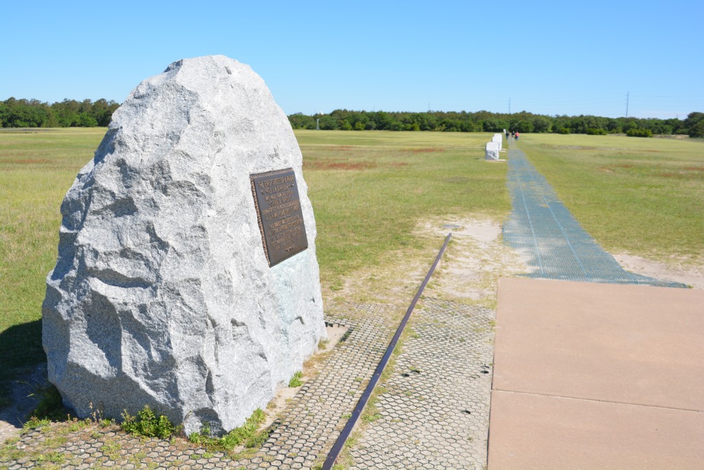 This stone marks the exact spot the first mechanised flight took to the air - and landed 120 feet later