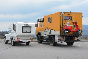 Tramp finally meets his match - a giant German Unimog travel machine shares a view in the Smoky Mountains