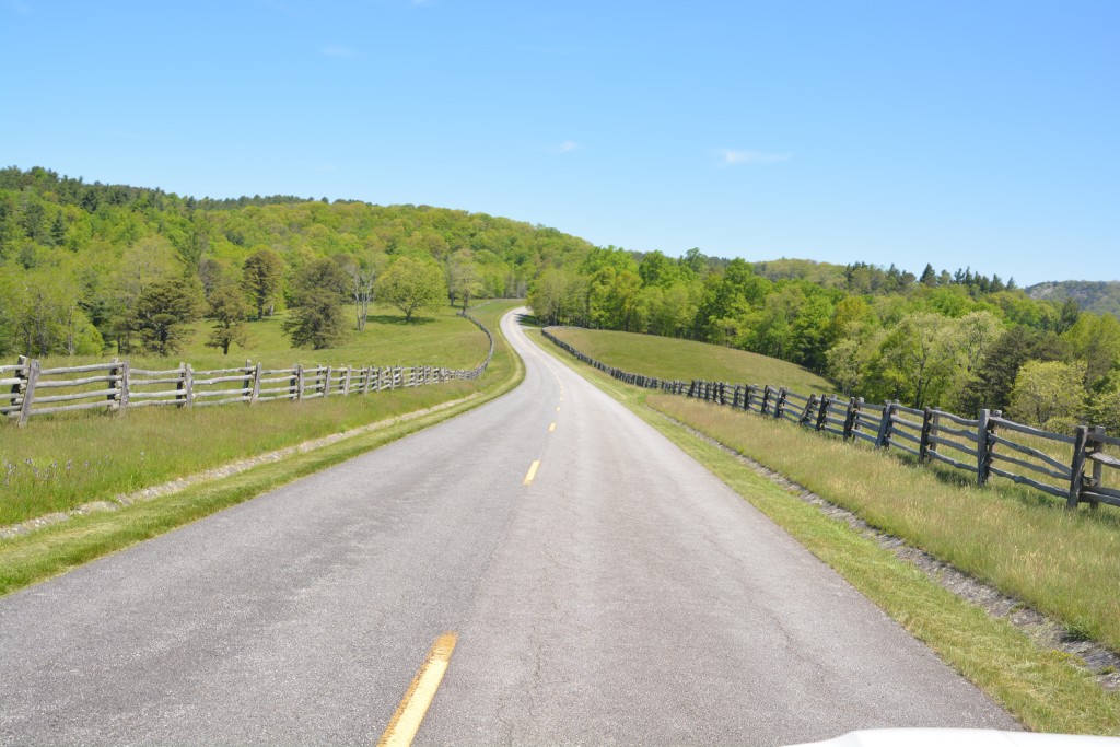 Many sections of the road were lined with the old split rail fencing which added to the scenic drive