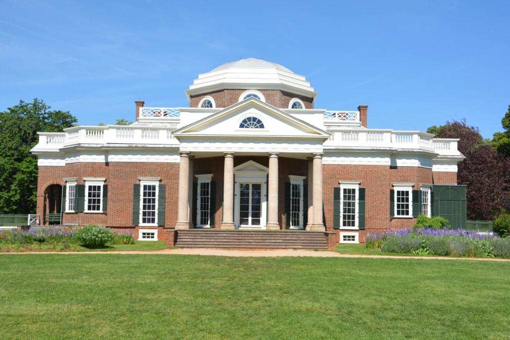 Monticello, the home of Thomas Jefferson, a very similar shot to what's on the back of the nickel