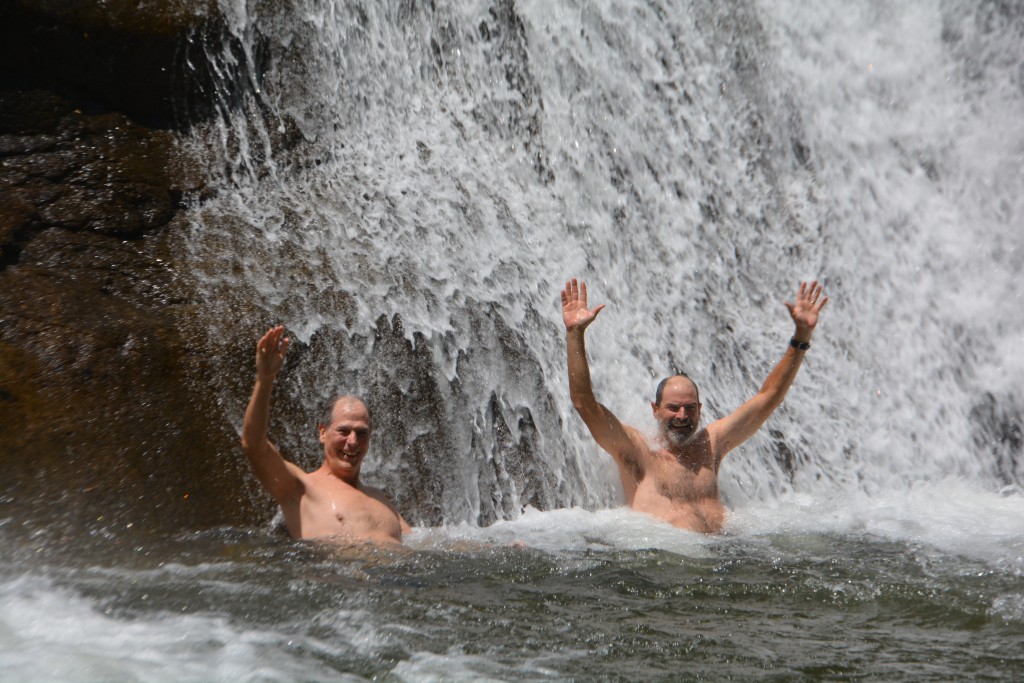 We couldn't resist a cool dip at the base of a beautiful waterfall