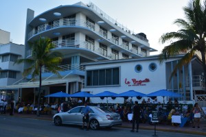 A hotel/bar/nightclub in art deco style at South Beach
