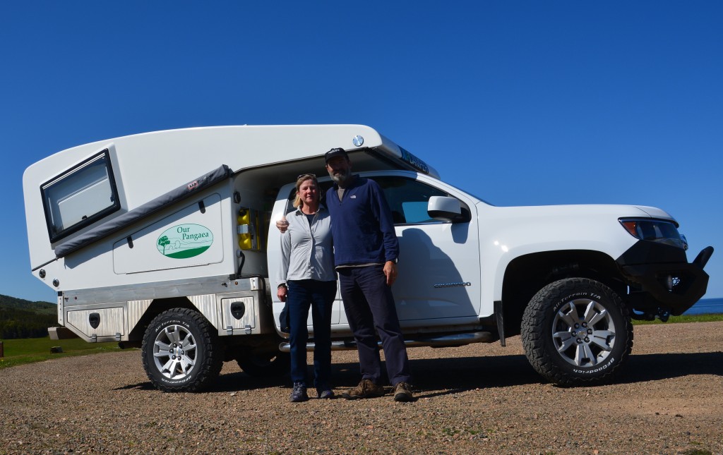 Tramp got another bath on Cape Breton Island ad we scrubbed up okay also