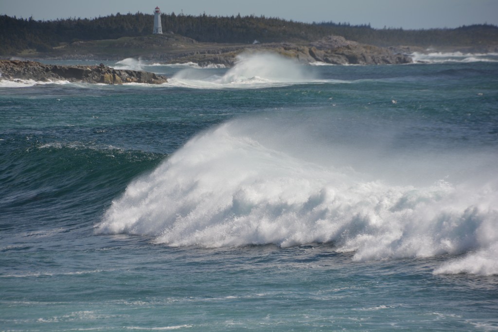 We were treated to some great surf scenes from the high winds near Louisbourg