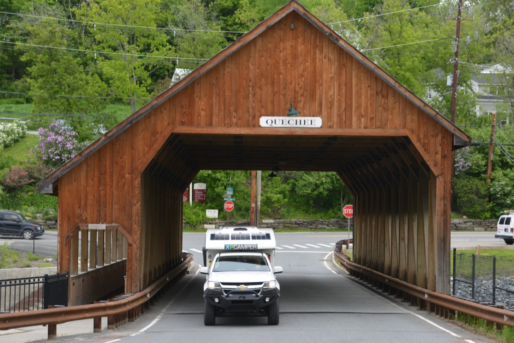 Wooden bridges are a feature of the rural roads of northern New England and Tramp loved to go back and forth across them