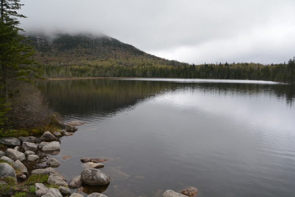 Lonesome Lake, a boreal lake high up in the White Mountains of New Hampshire