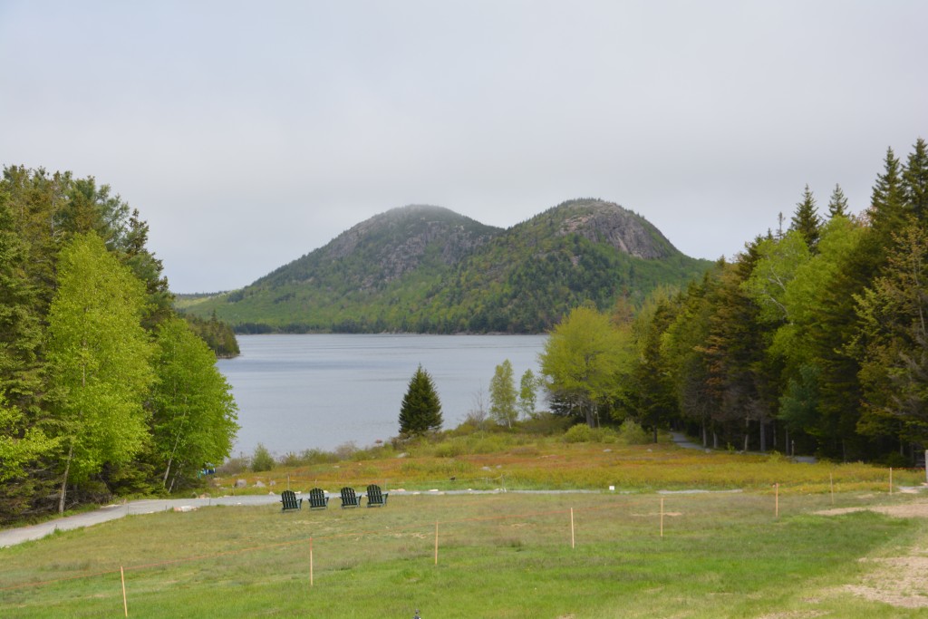 Jordan Lake in Acadia National Park with the two bubbles in the background