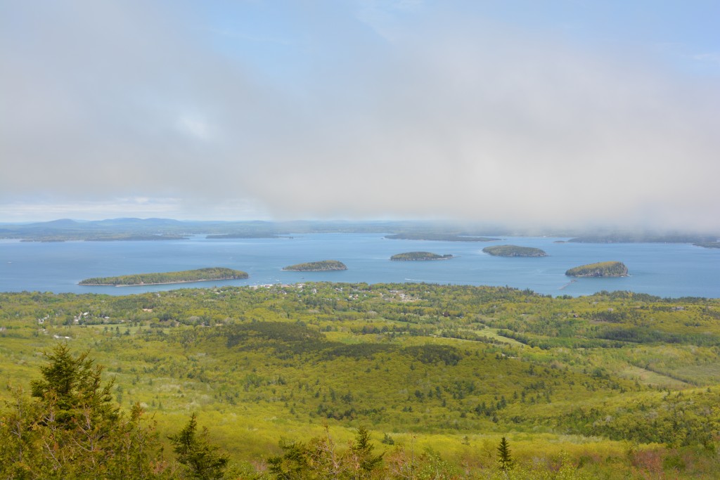 The spectacular view from near the top of Cadillac Mountain 