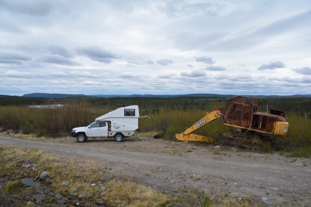 This old backhoe had been enjoying beautiful views on this abandoned logging trail for many years and we decided to join him