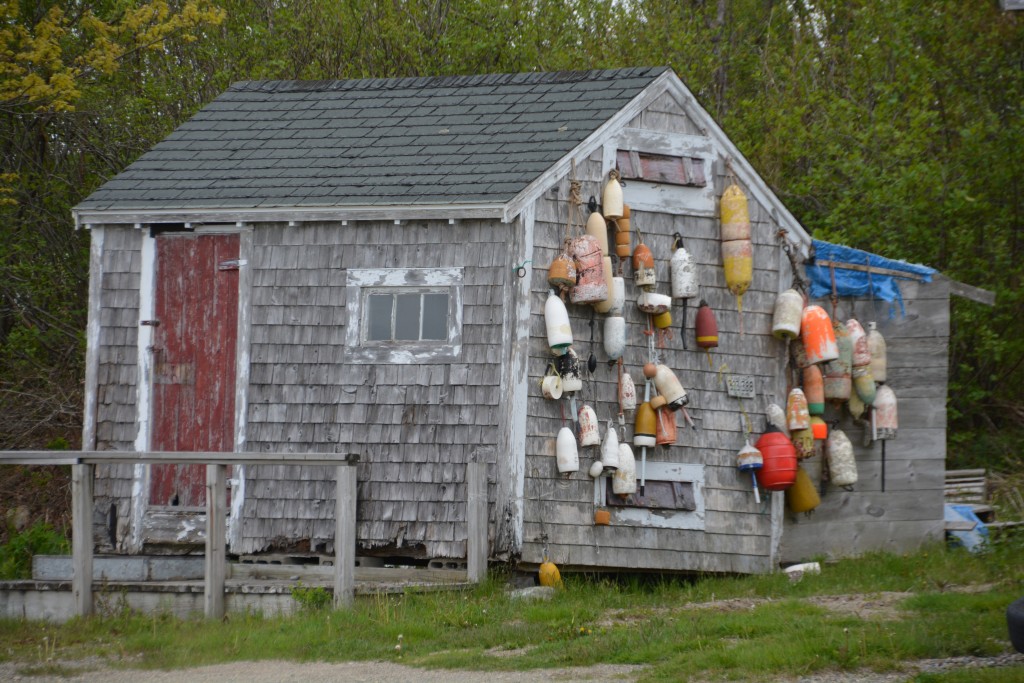 When the prized collection of lobster floats began to overtake the house she made him move them outside