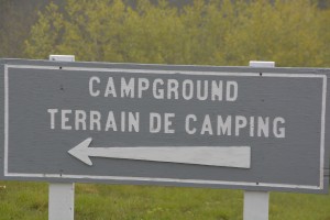 You know you're in Canada when a simple sign to the campground has to become complicated