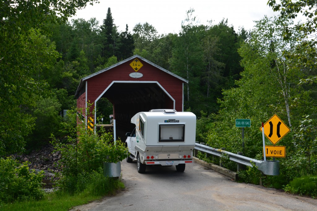 OMG - a covered bridge in Quebec near the Gulf of St. Lawrence took us back to our New England days
