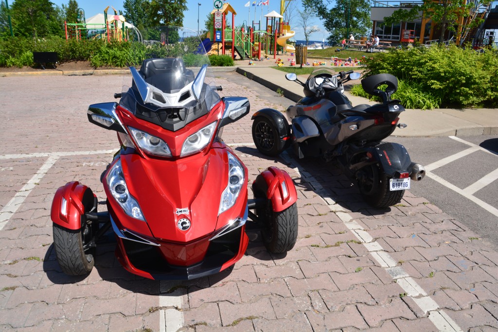 These are pretty cool - three wheeled motorcycles with the two wheels in the front whereas in the US they were mostly in the back