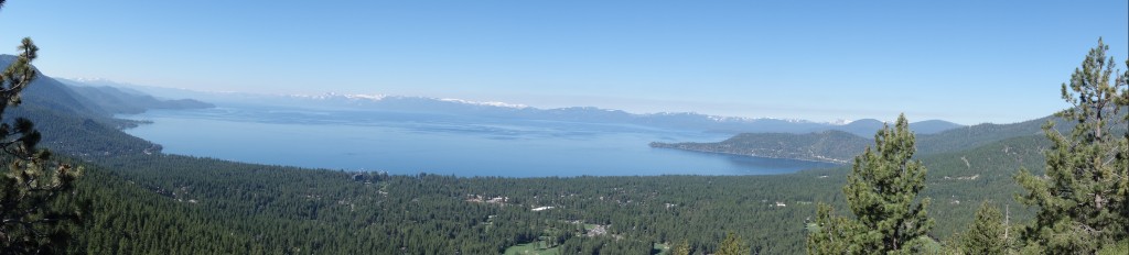 The panoramic views of Lake Tahoe from a high vantage point