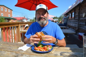What better place to have a bison burger in the sunshine than Yellowknife Northwest Territories