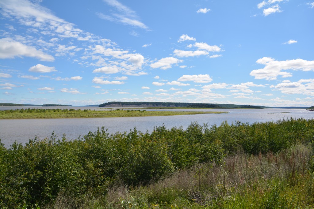 Hard to pick it but this is where the Laird flows into the monstrous Mackenzie River on the way to the Arctic Ocean