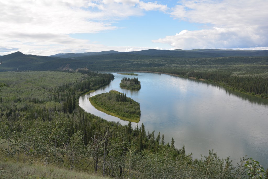 The famous Yukon River negotiating the mountains on its way to the Bering Sea
