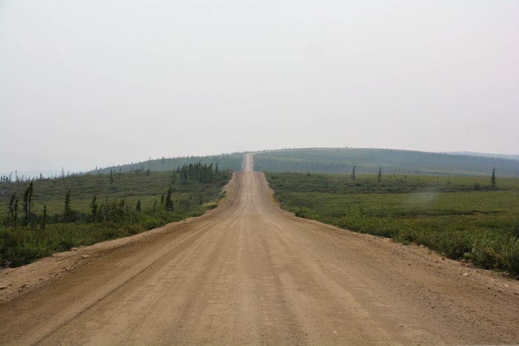 The Dempster Highway heads across a remote and barren arctic landscape - for two days!