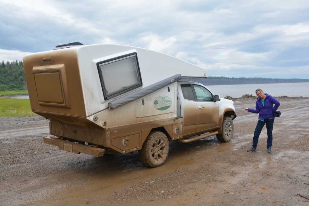 Julie is easily amused while waiting for the ferry
