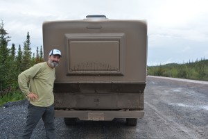 Some of this mud from the Dempster Highway is getting an inch thick - how will Julie ever get it off?