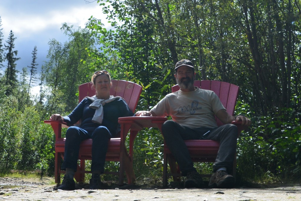 And one last photo of Julie and I in another pair of red adirondack chairs - this time at the place they discovered gold in 1898