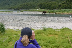 Julie hunts hungry brown bears in Katmai National Park with only binoculars to defend herself
