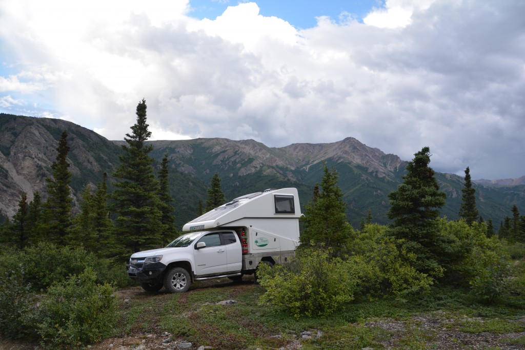 Our campsite on the first night near Denali - grand views all around us and a huge storm to remind us who's boss