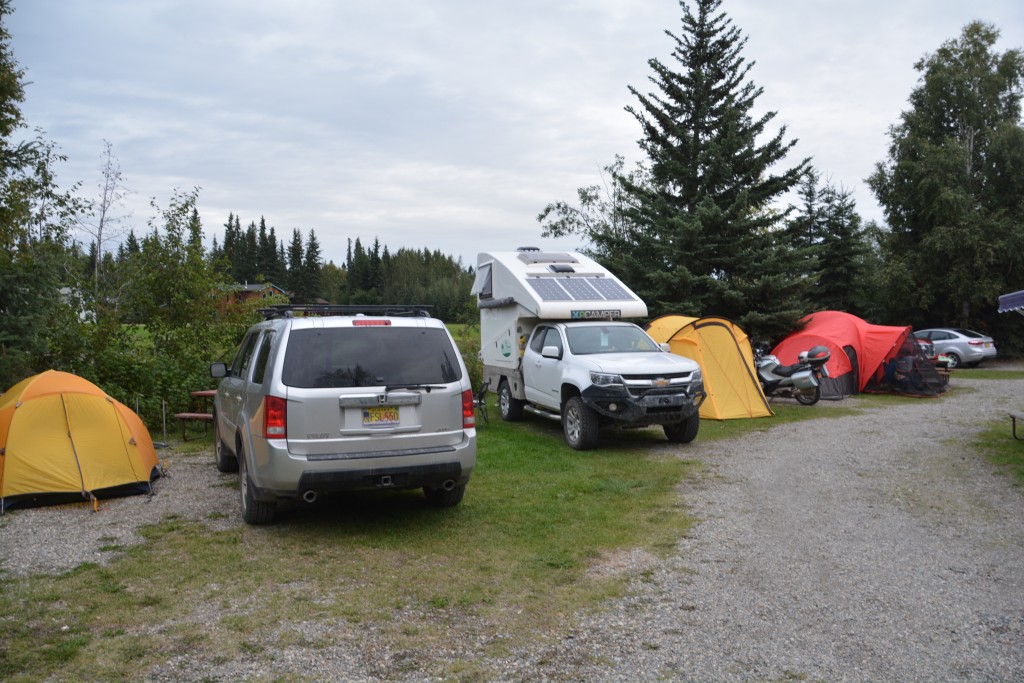 This is not living the dream in Fairbanks - we camped at a different place every night but this crowded campsite drove us nuts