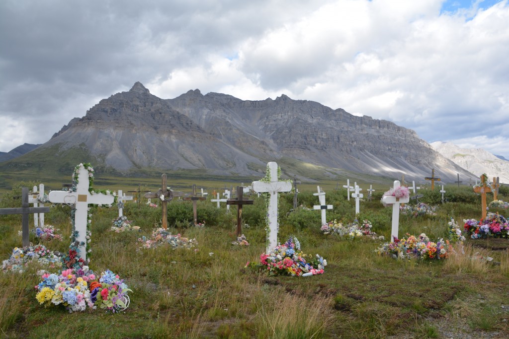 We walked out of town a short ways to the cemetery - a colourful and beautiful setting