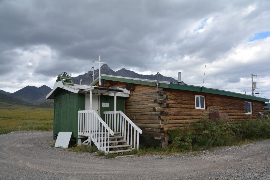 The non-denominational town church is modest but apparently well attended