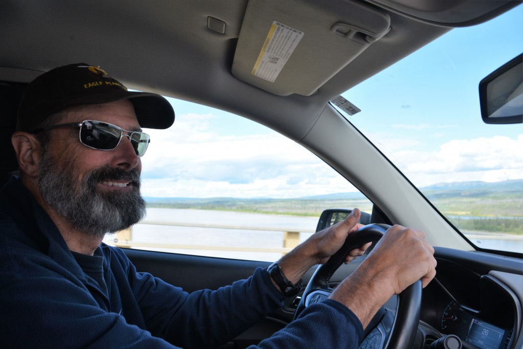 We've enjoyed our encounters with the Yukon River but my grin is because this is the only bridge across it